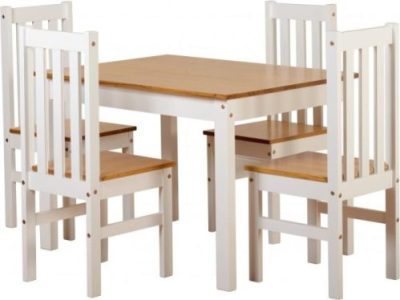 Ludlow White 4 Chair Dining Set