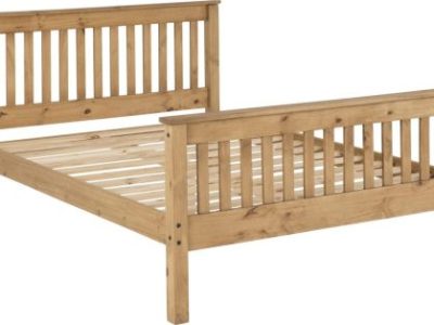 Distressed Pine Wooden High End Bed Frame
