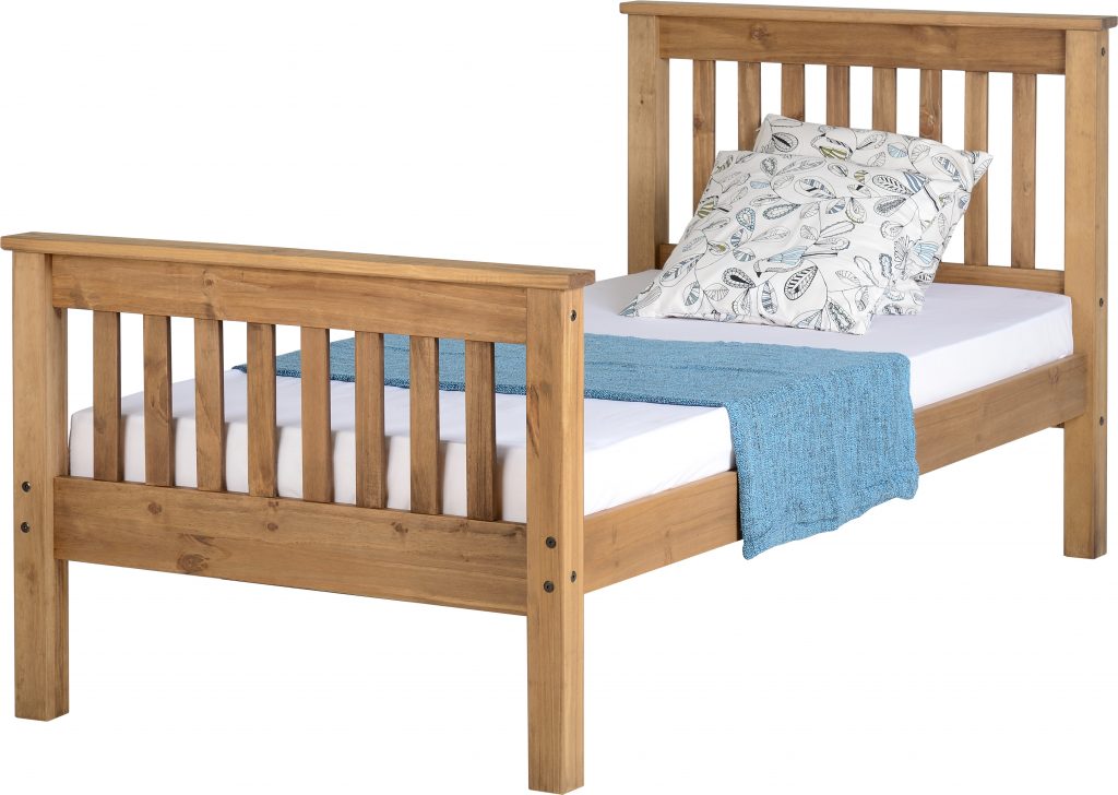 Distressed Pine Wooden High End Bed Frame