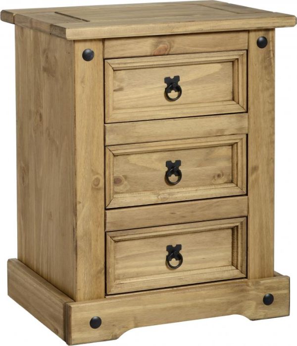 Corona Mexican Pine 3 Draw Bedside *BRAND NEW*