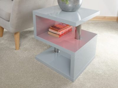 Polar Gloss Grey Led Lamp Table