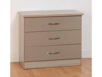 Nevada Oyster Gloss 3 Drawer Chest