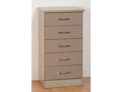 Nevada Oyster Gloss 5 Drawer Chest