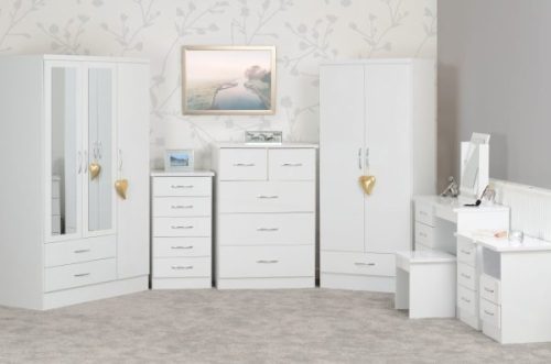 Nevada White Gloss 6 Drawer Chest - One Stop Furniture Online