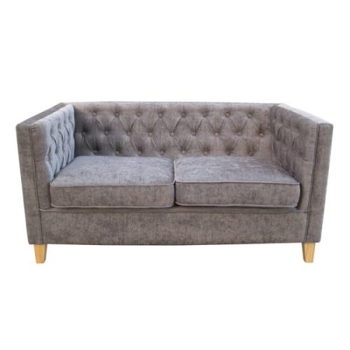 York Grey Fabric 2 Seater Sofa
