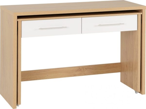Seville White Gloss 2 Drawer Desk