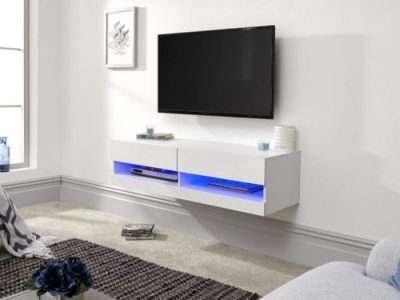 Galicia White Wall Mounted Tv Stand