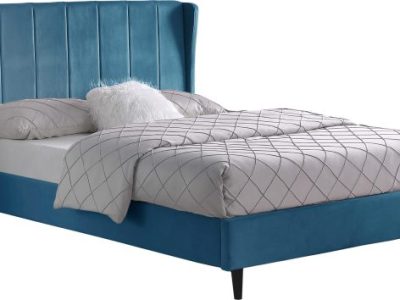 Amelia Blue Velvet Fabric Bed Frame